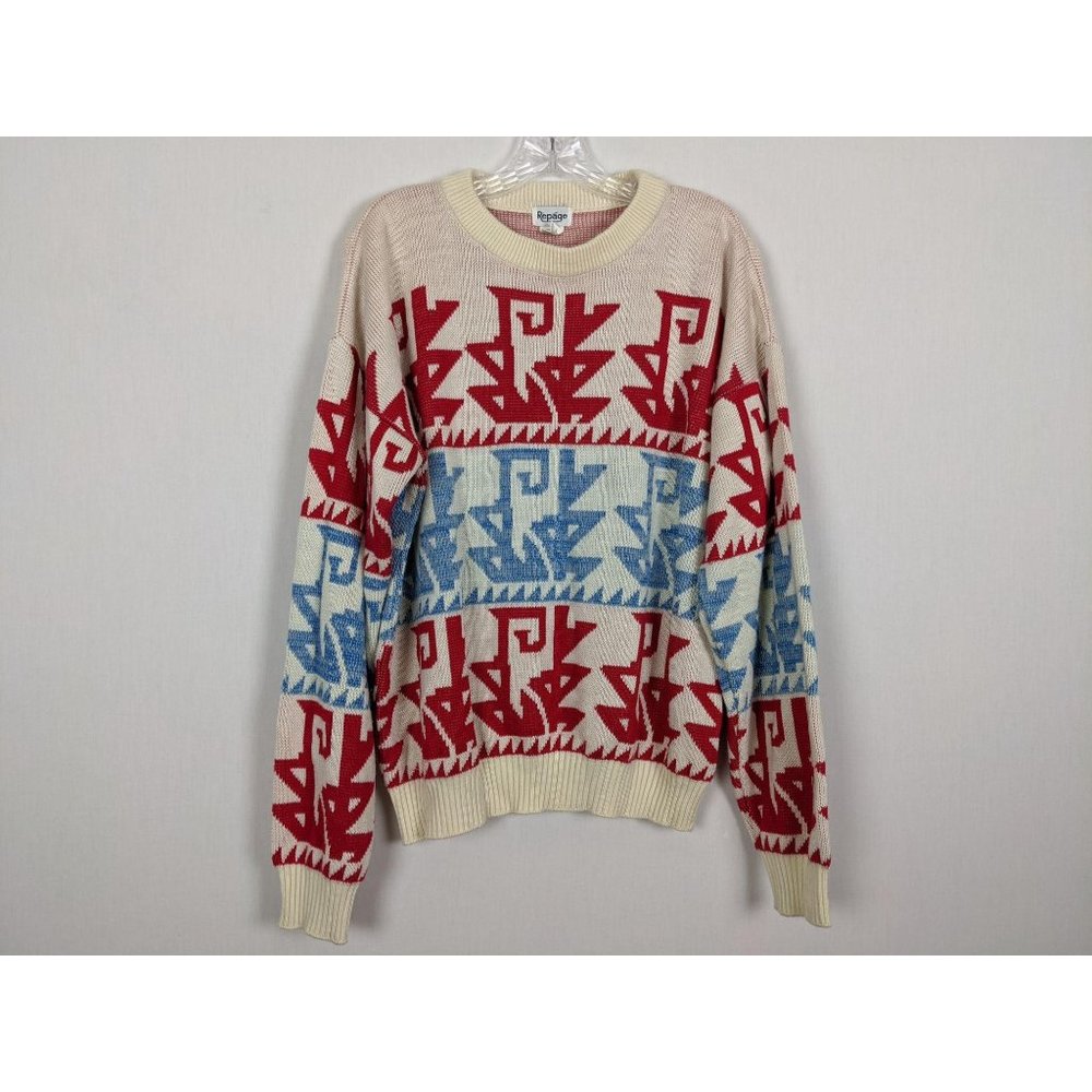 Vintage Repage Colorful long‎ sleeve Aztec design